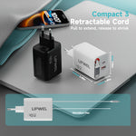 Carregador 3 portas c/ cabo retrátil TurboTechnology 40w
