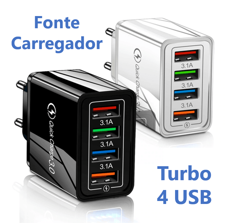 Carregador Turbo 4 entradas USB